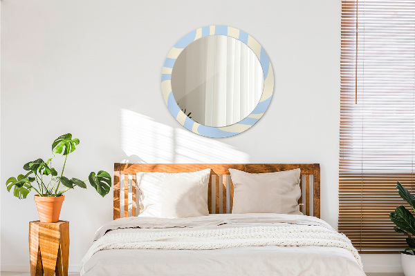 Round printed mirror Abstract shape