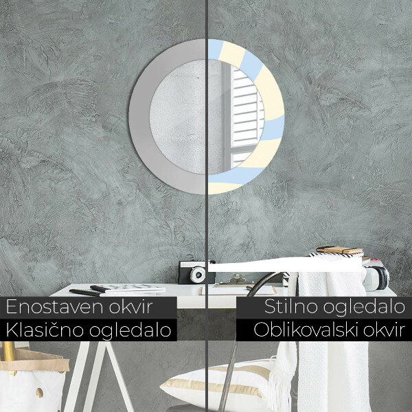 Round printed mirror Abstract shape