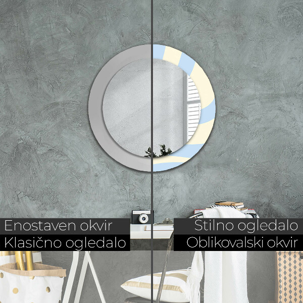 Round printed mirror Abstract shape