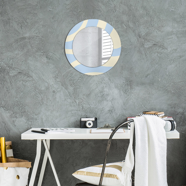 Round printed mirror Abstract shape