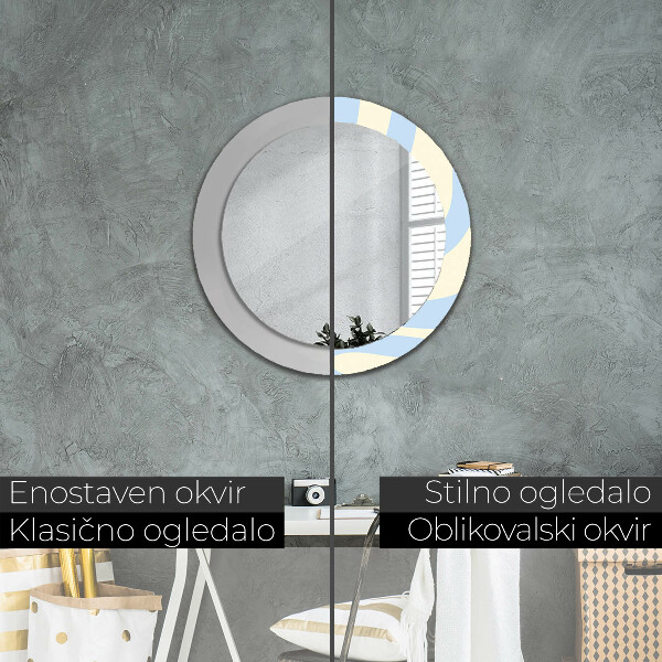 Round printed mirror Abstract shape