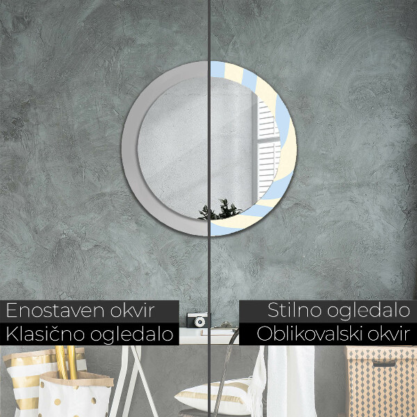 Round printed mirror Abstract shape