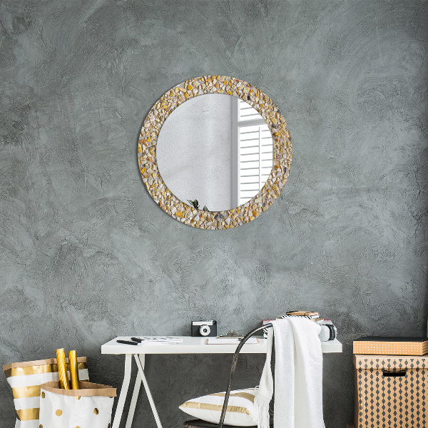 Round printed mirror Lastric pattern