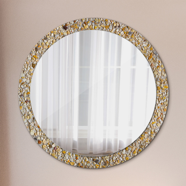 Round printed mirror Lastric pattern