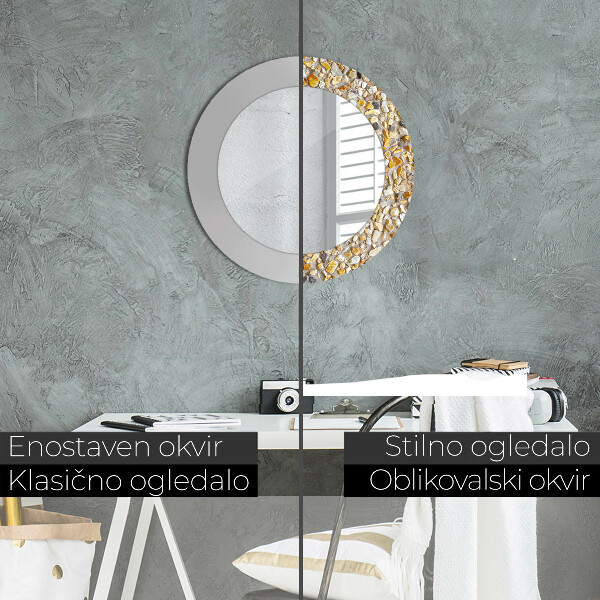 Round printed mirror Lastric pattern