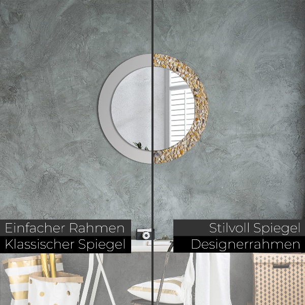 Round printed mirror Lastric pattern
