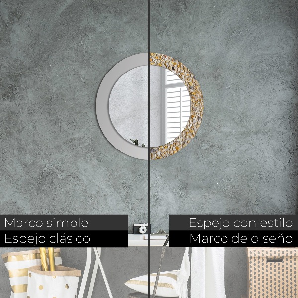 Round printed mirror Lastric pattern