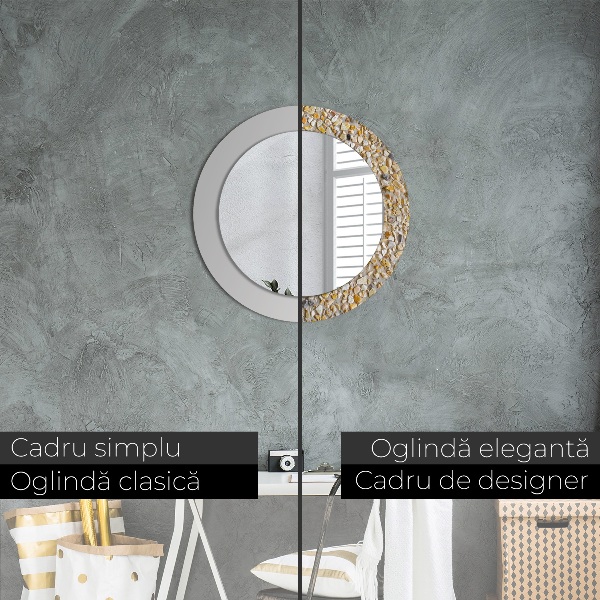 Round printed mirror Lastric pattern
