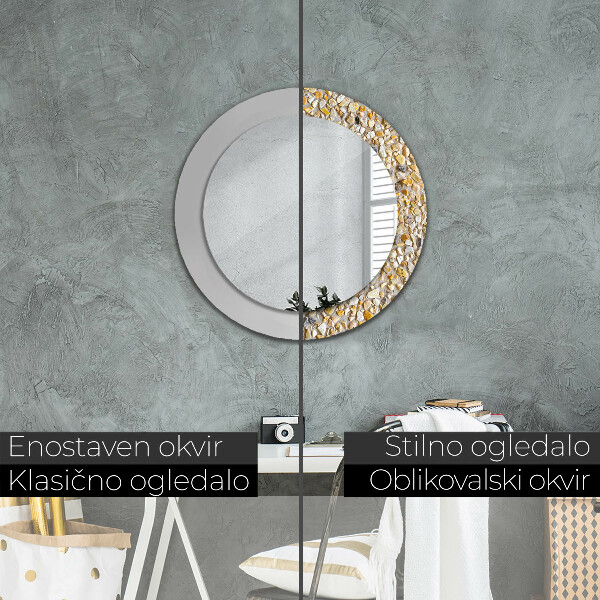 Round printed mirror Lastric pattern