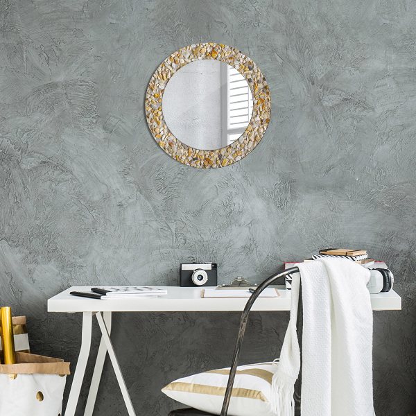 Round printed mirror Lastric pattern