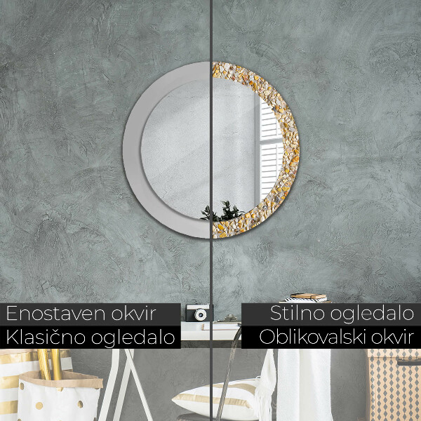 Round printed mirror Lastric pattern