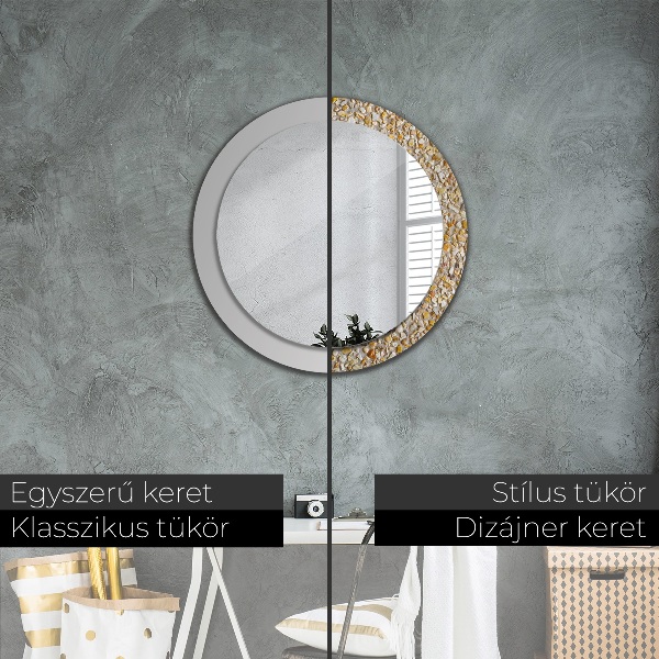 Round printed mirror Lastric pattern