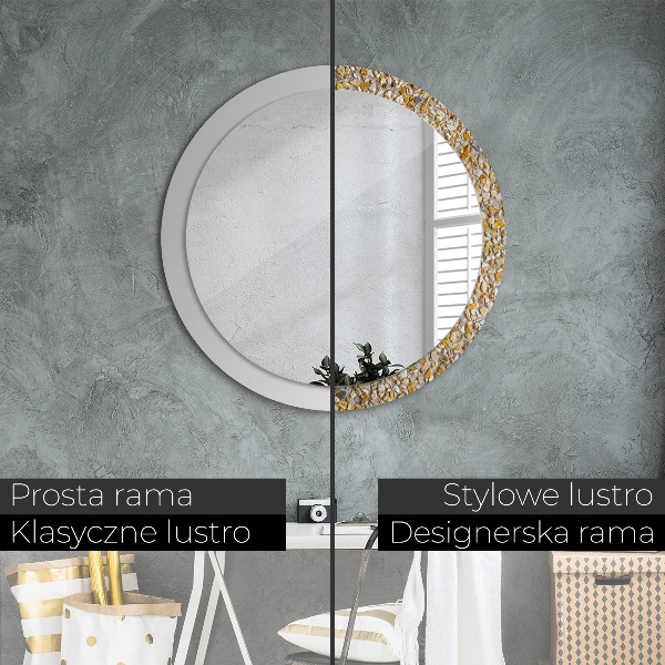 Round printed mirror Lastric pattern
