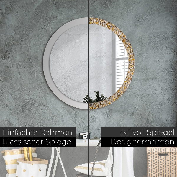 Round printed mirror Lastric pattern