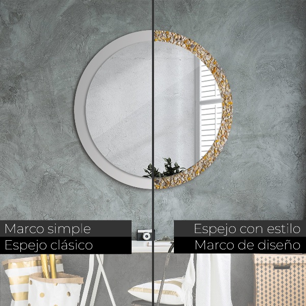 Round printed mirror Lastric pattern