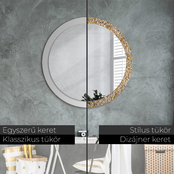 Round printed mirror Lastric pattern