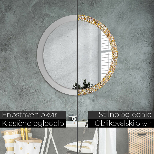 Round printed mirror Lastric pattern