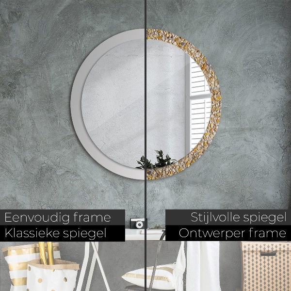 Round printed mirror Lastric pattern