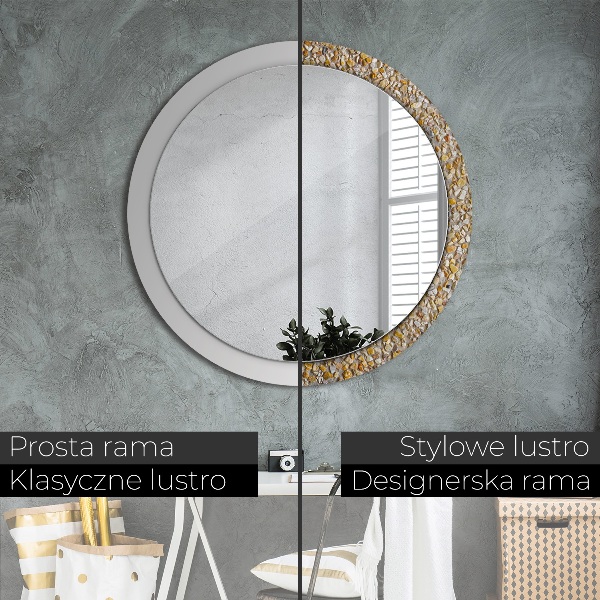 Round printed mirror Lastric pattern