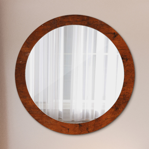 Round wall mirror design Natural wood