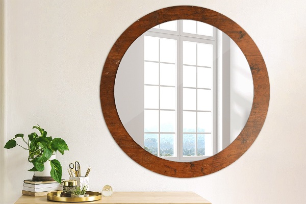 Round wall mirror design Natural wood