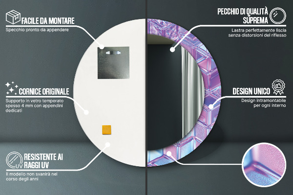 Round wall mirror design Abstract surreal