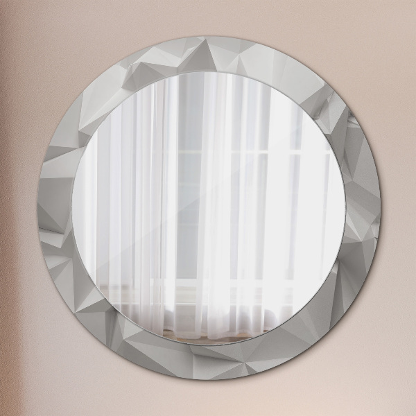 Round wall mirror decor Abstract white crystal