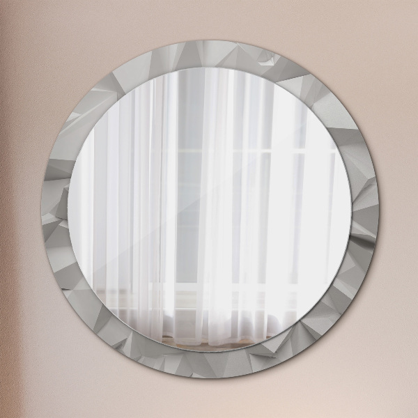 Round wall mirror decor Abstract white crystal