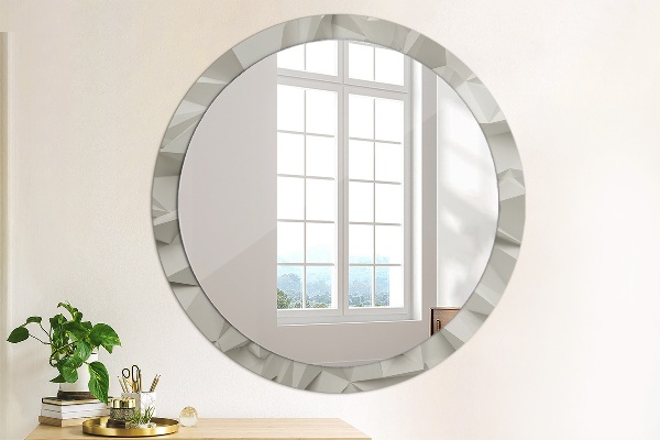 Round wall mirror decor Abstract white crystal