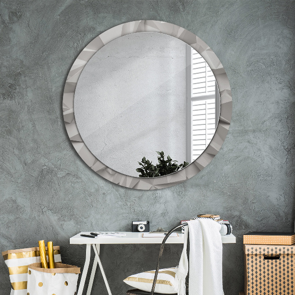 Round wall mirror decor Abstract white crystal