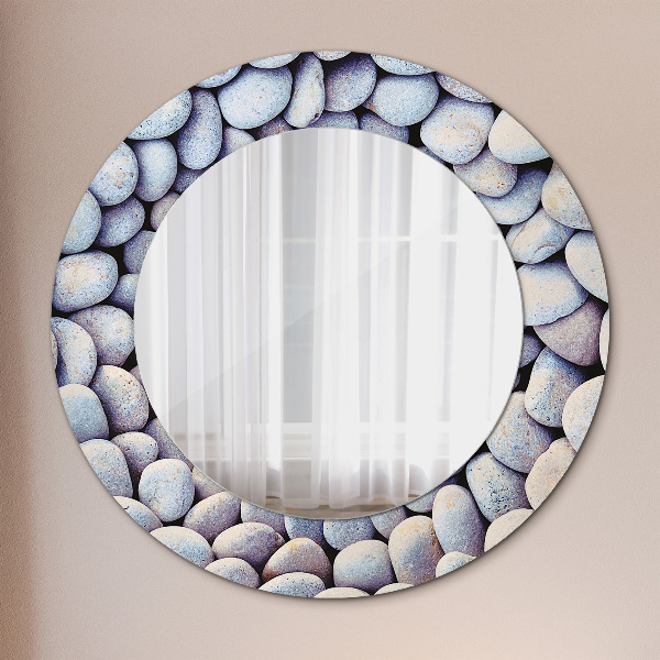 Round wall mirror decor Sea stones wheel