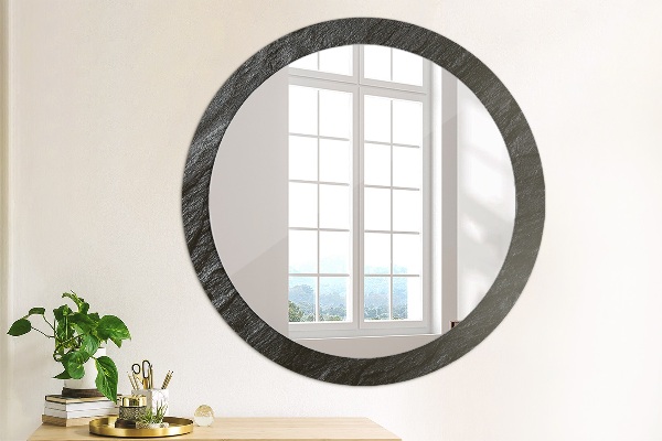 Round wall mirror decor Black stone