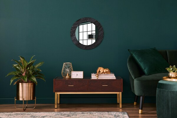 Round wall mirror decor Black stone