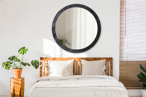 Round wall mirror decor Black stone