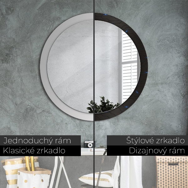 Round decorative mirror Futuristic abstract