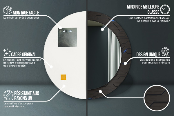 Round decorative mirror Futuristic abstract