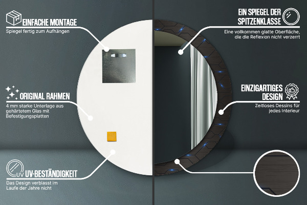 Round decorative mirror Futuristic abstract