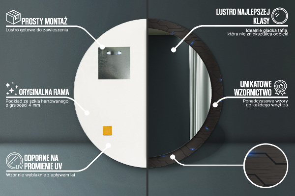 Round decorative mirror Futuristic abstract