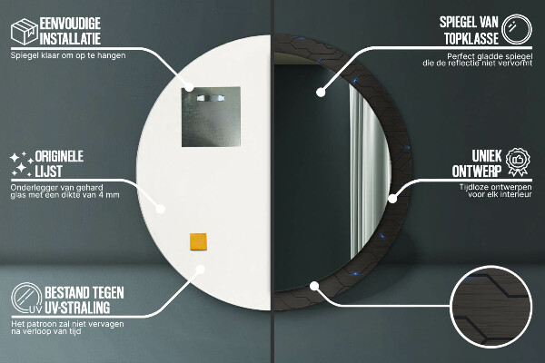 Round decorative mirror Futuristic abstract