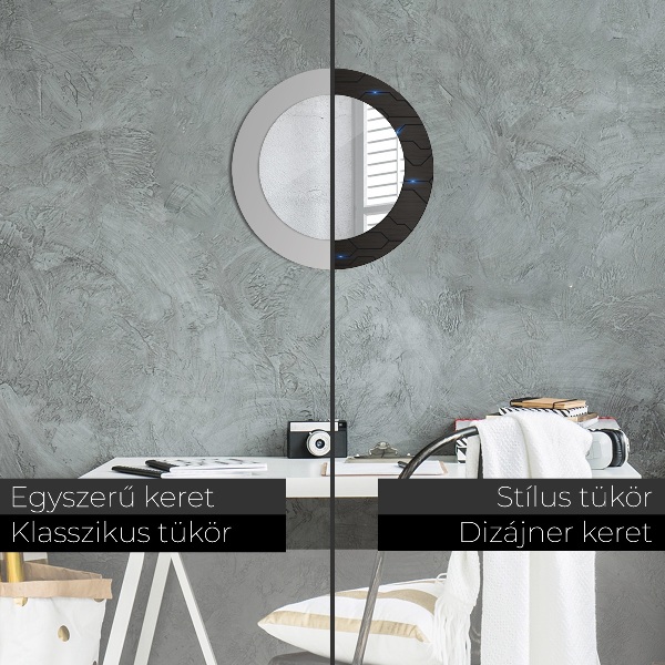 Round decorative mirror Futuristic abstract