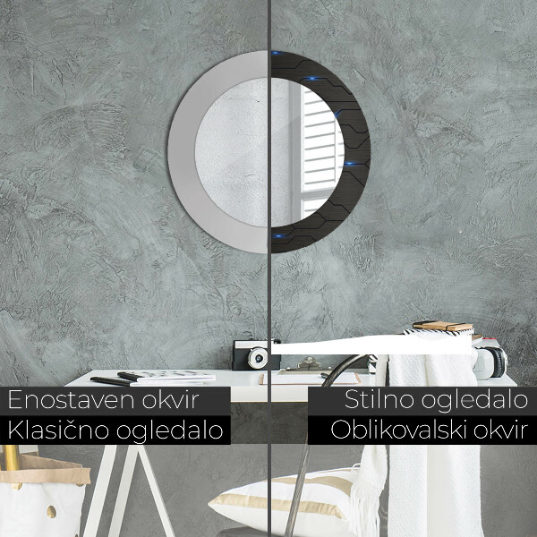 Round decorative mirror Futuristic abstract