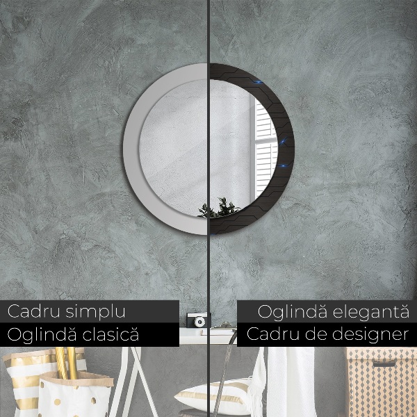 Round decorative mirror Futuristic abstract