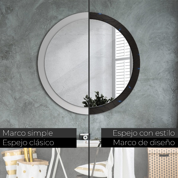 Round decorative mirror Futuristic abstract