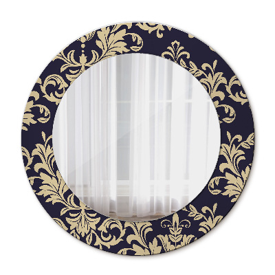 Round wall mirror decor Floral pattern