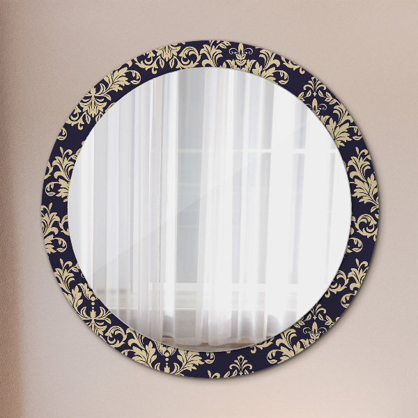 Round wall mirror decor Floral pattern