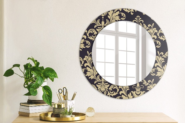 Round wall mirror decor Floral pattern