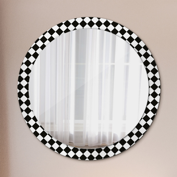 Round wall mirror decor Desk chess
