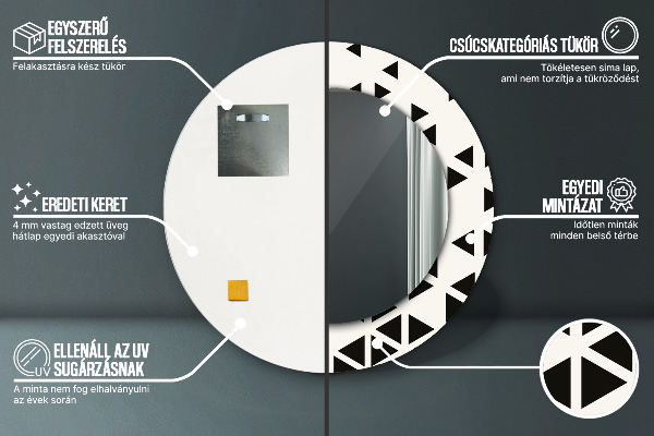 Round printed mirror Abstract geometric