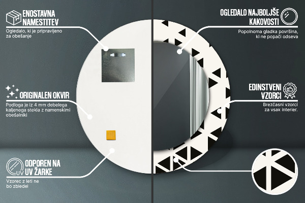 Round printed mirror Abstract geometric