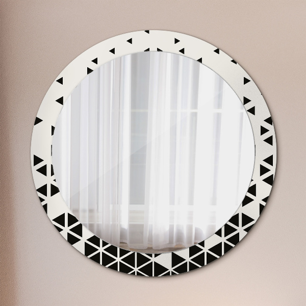 Round printed mirror Abstract geometric